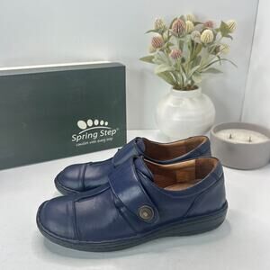 Spring Step Kaminia Leather Shoes Navy 18391-2204 Women's 8.5/EU 39 NWB Comfort